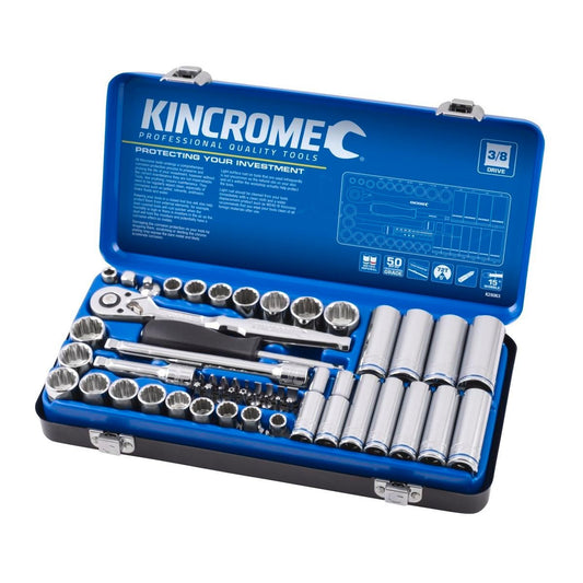 Kincrome Socket Set - 54 Piece - Chrome Vanadium Steel - Ratcheting - Auzzistore