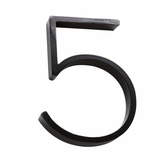 Sandleford House Number 5 - 120mm - Black - Slimline Steel