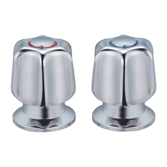 Shaw Mason Chrome Star Style Basin Top Assembly Pair - 140mm x 120mm - Easy Install - Auzzistore