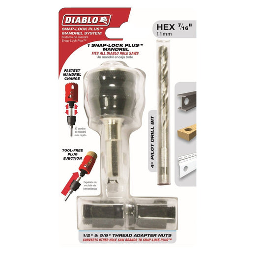 Diablo 7 16 Snap Lock Plus Mandrel System - 3/8” Hex Shank - 60 mm Cutting Depth - Auzzistore