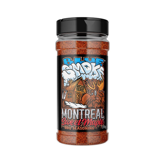 Blue Smoke 270g Montreal Style Sweet Maple BBQ Rub - Gluten Free - Vegan Friendly - Ideal for Smoking, Roasting, Grilling