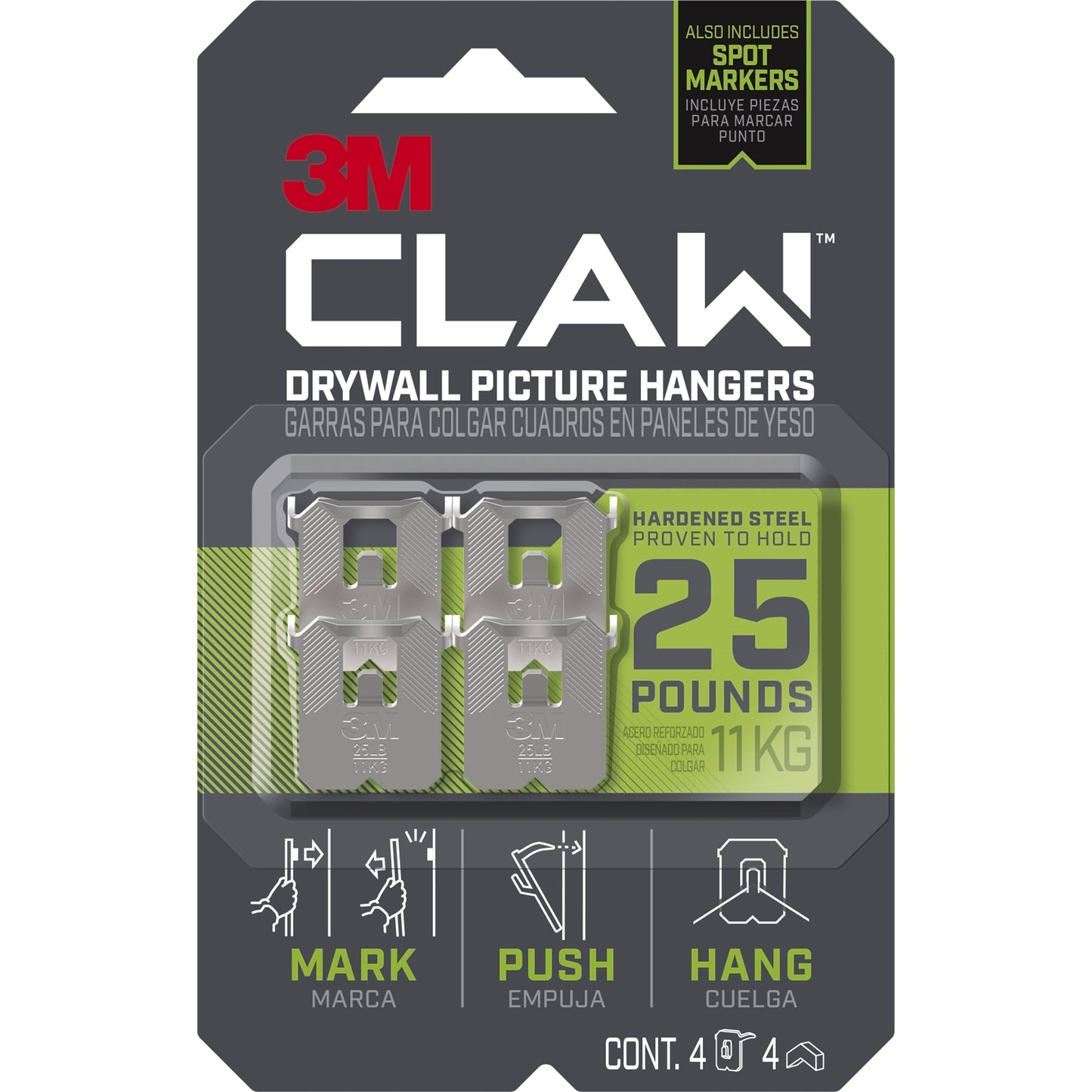 3M Claw Picture Hanger - 4 Pack