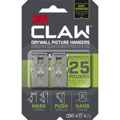 3M Claw Picture Hanger - 4 Pack