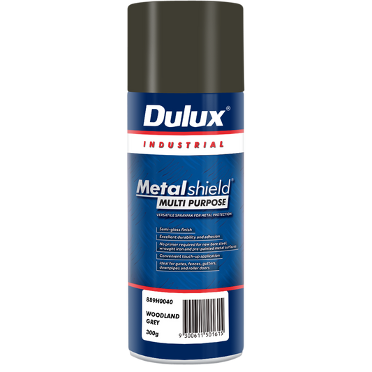 Dulux Metalshield Spray Paint Woodland Grey 300g Semi Gloss Durable - Auzzistore