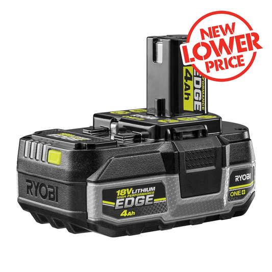 Ryobi 18V ONE+ 4Ah Edge Lithium Battery - Tabless Design - 87mm x 99mm x 135mm