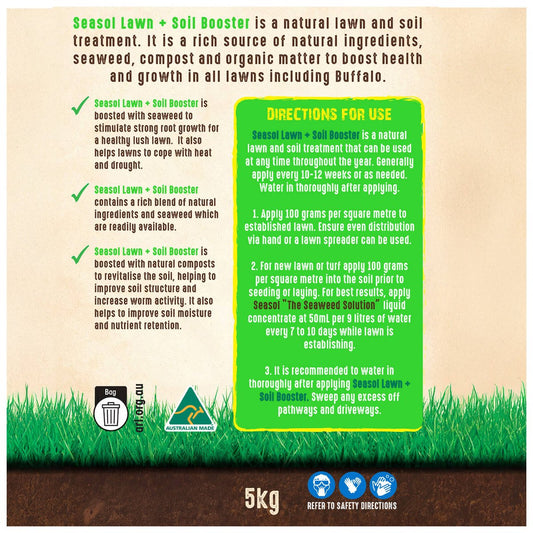Seasol Lawn Soil Booster 5kg - Natural Granular Treatment - Brown – view 2 - Auzzistore