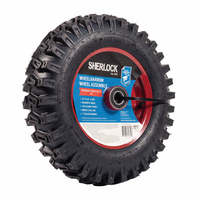 Sherlock 16 Inch Heavy Duty Tread Wheelbarrow Wheel Steel Rubber Durable