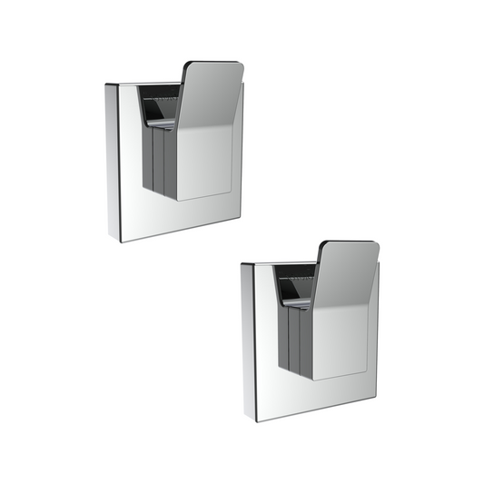 Fusion Loc Designer Hook - 2 Pack - Chrome - Suction Technology