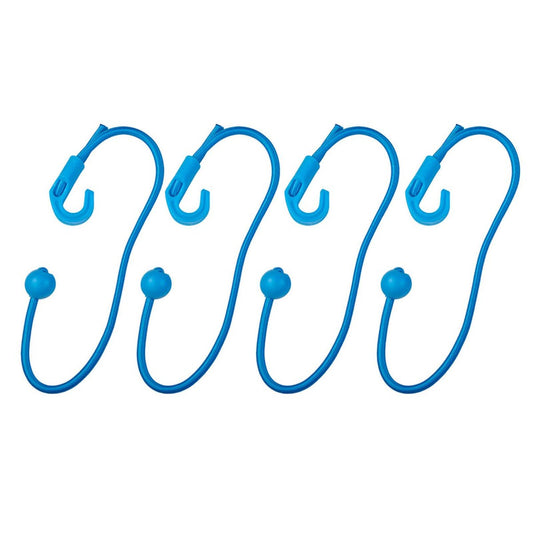 Polytuf Adjustable Bungee Cord 4 Pack - 8mm x 24" - Durable Latex Hooks - Auzzistore