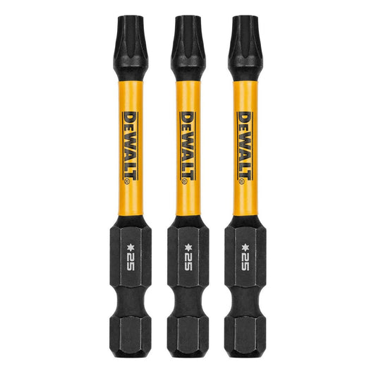 Dewalt Flextorq Screwdriver Bit 3 Pack - 57mm TX25 - Durable Impact Absorption - Auzzistore