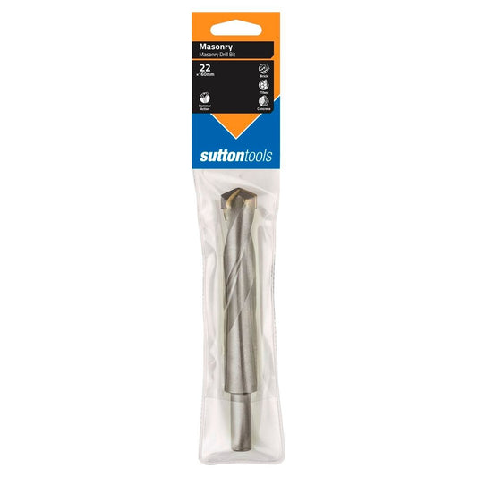Sutton Tools Masonry Drill Bit - 22 x 160mm - Carbide Tip - Aggressive Drilling - Auzzistore