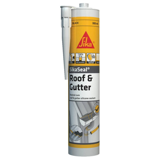 Sika Black Sikaseal Roof and Gutter Silicone Sealant 300ml Waterproof - Auzzistore