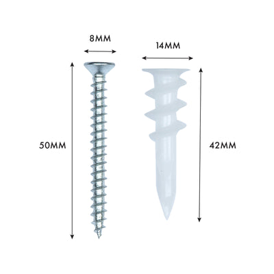 Flexi Storage Plasterboard Wall Fixings 10 Pack Steel Easy Install