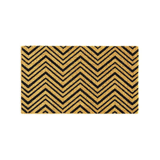 Zig Zag Coir Outdoor Mat - 40 x 70cm - Durable - Non-Slip - Dirt Trapping