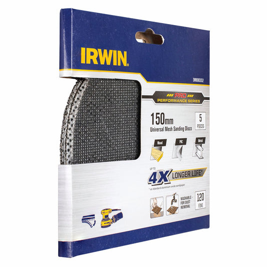 Irwin Orbital Sanding Disc - 150mm - Silicon Carbide - 120 Grit - 5 Pack – view 2 - Auzzistore