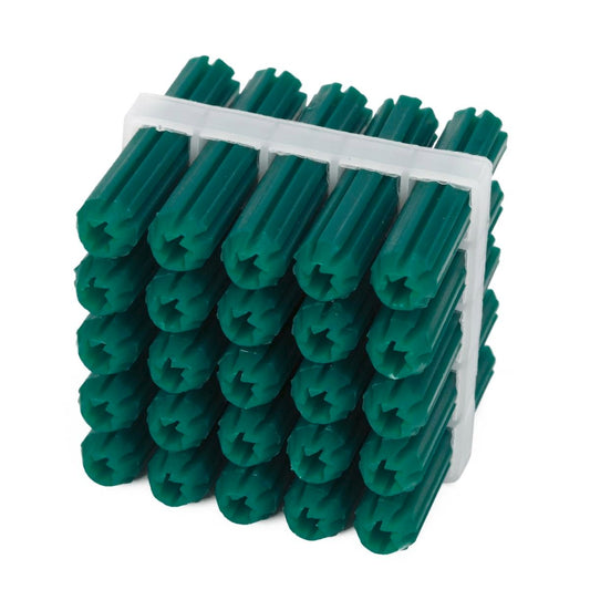 Ramset Green Wall Plugs 7 x 35mm Plastic 25 Pack Easy Insertion - Auzzistore