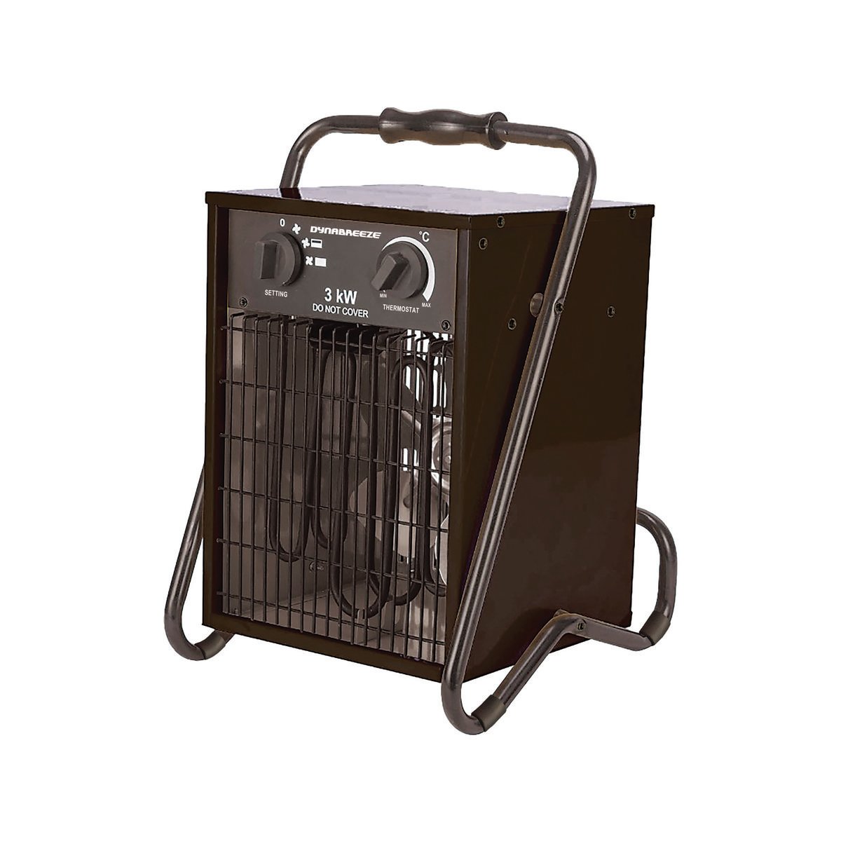 Dynabreeze 3Kw Industrial Electric Heater - Adjustable Thermostat - Metal Frame