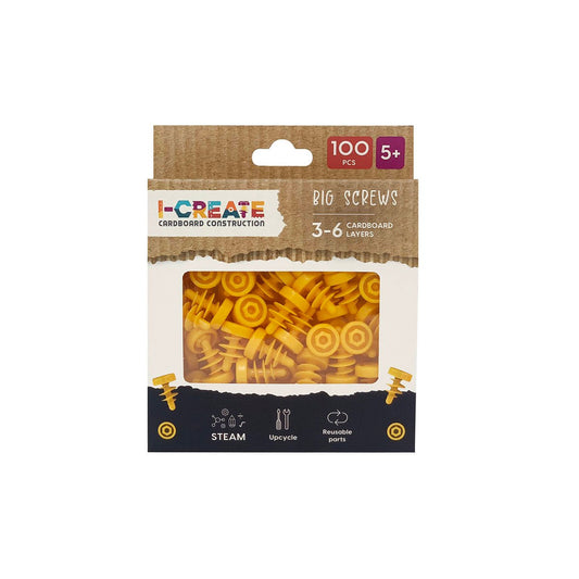 I Create Big Screws 100 Pack - 3-6 Cardboard Layers - 140mm x 170mm - Yellow