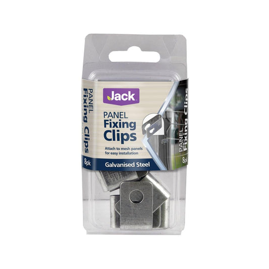 Jack Galvanised Mesh Panel Fixing Clip - 8 Pack - Steel - Durable - Auzzistore