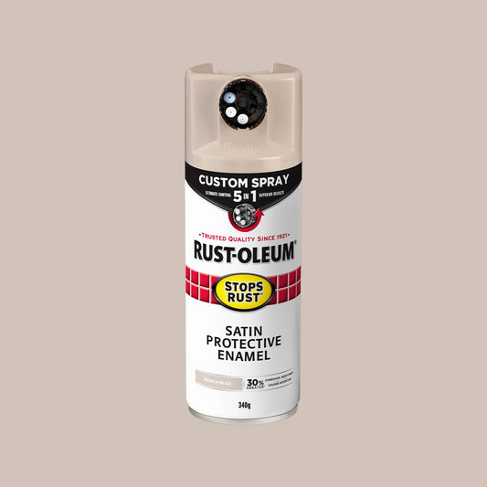 Rust Oleum 340g Satin Spray Paint - French Beige - 5 in 1 Custom Spray - Rust Protection – view 2 - Auzzistore