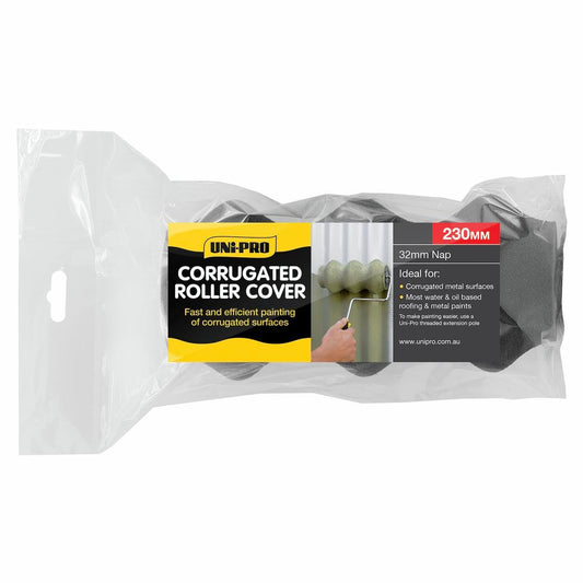 UNi-PRO Corrugated Roller Cover - 230mm - Foam - Painting Corrugated Surfaces - Auzzistore