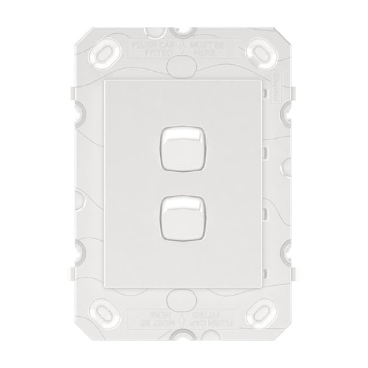 Hpm Arteor 2 Gang Wall Switch Grid 113mm x 77mm White - Indoor Use - Auzzistore