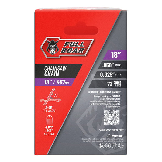 Full Boar Chainsaw Chain - 18" 457mm - Semi Chisel - 72 Drive Links - 0.050" Gauge - 0.325" Pitch – view 2 - Auzzistore