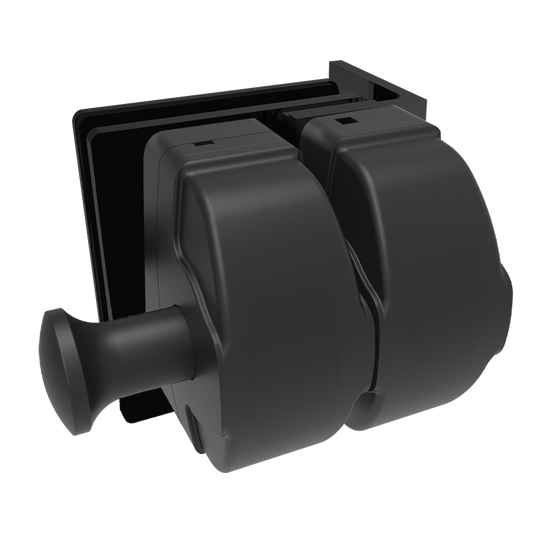 Protectoral Black Poly Matte Wall Post to Glass Gate Latch - 75mm x 75mm x 120mm - Easy Install - Salt Resistant - Auzzistore