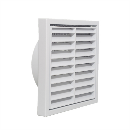 Builders Edge 100mm White Grill Vent - Polypropylene - Insect Screen – view 2