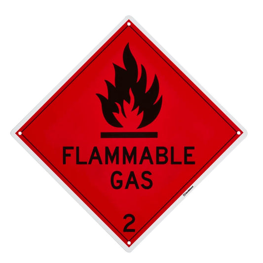 Sandleford Flammable Gas Plastic Sign 270 x 270mm Black/Red - Auzzistore