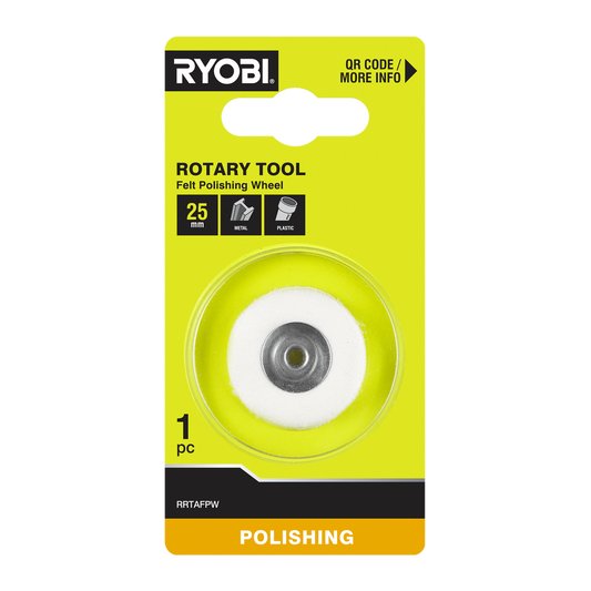 Ryobi 25mm Felt Polishing Wheel - Polishing Tool for Metal & Plastic - Auzzistore