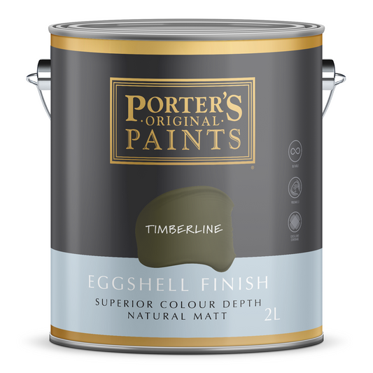 Porter S Broadwall Washable Paint 2L - Timberline - Eggshell Finish - 162mm x 156mm x 141mm - Auzzistore