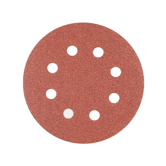Irwin Quick Fit Random Orbital Sanding Discs 115mm 80 Grit 5 Pack - Durable Aluminium Oxide - 8 Holes – view 2 - Auzzistore