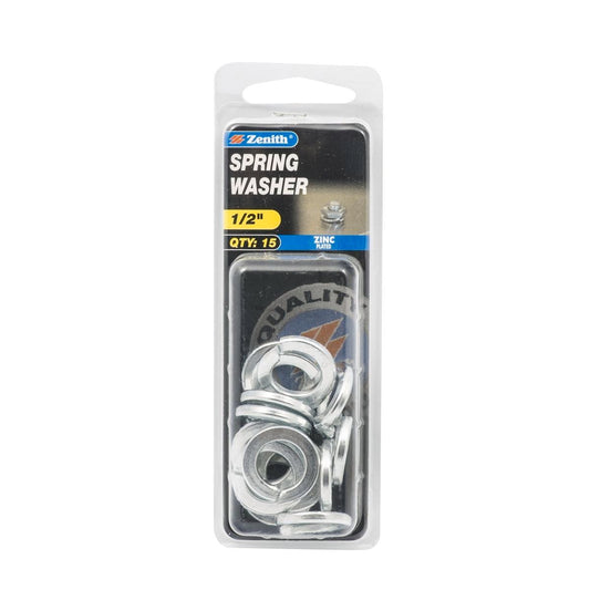 Zenith Spring Washer - 1/2 - Steel - Zinc Plated - 15 Pack - Auzzistore