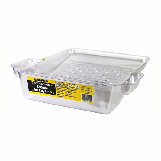 Uni Pro Paint Tray Liner 230mm Plastic 3 Pack Reduces Cleanup Time - Auzzistore