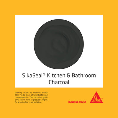 Sika Charcoal Silicone Sealant 300ml Kitchen Bathroom Waterproof Seal