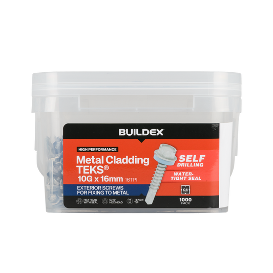 Buildex Teks Screws - 10g x 16mm - Class 4 - 1000 Pack - Self-Drilling - Auzzistore