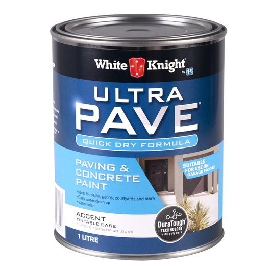 White Knight Ultra Pave Concrete Paint - 1L Accent - Quick Dry - Satin Finish - Auzzistore