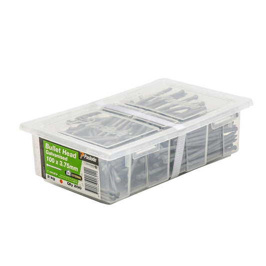 Paslode Bullet Head Nails 100mm 3.75mm Galvanised Steel 200 Pack - Auzzistore