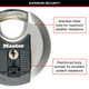 Master Lock 70mm Excell Disc Padlock - Stainless Steel - High Security