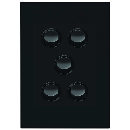 HPM Vivo 5 Gang Wall Switch - 85mm x 118mm - Grey - Durable Design - Auzzistore