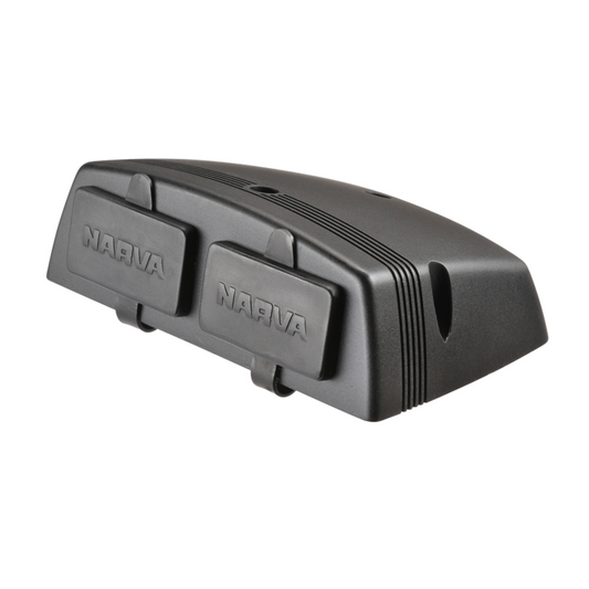 Narva 12V 50A Heavy Duty Twin Surface Mount Connectors - Grey Red - 80mm x 38mm x 120mm - Dustproof Cover – view 2
