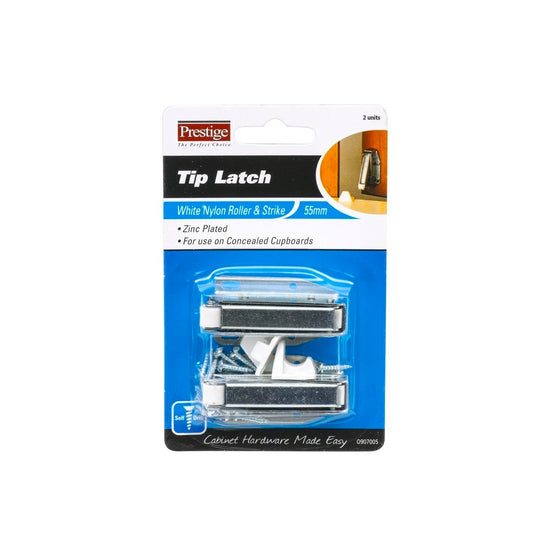 Prestige Tip Latch 55mm Zinc Plated 2 Pack Easy Install Durable - Auzzistore