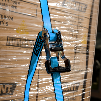 Grunt Ratchet Tie Down Straps 25mm x 4m Polyester 650kg Capacity