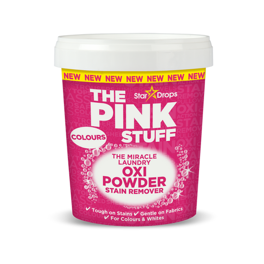 The Pink Stuff Miracle Laundry Oxi Powder Stain Remover - 1kg - 95mm x 145mm - Tough on Stains - Gentle on Fabrics