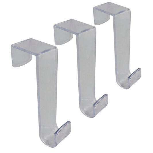Adoored Clear Over the Door Deco Hook 3 Pack - 125mm x 38mm x 32mm