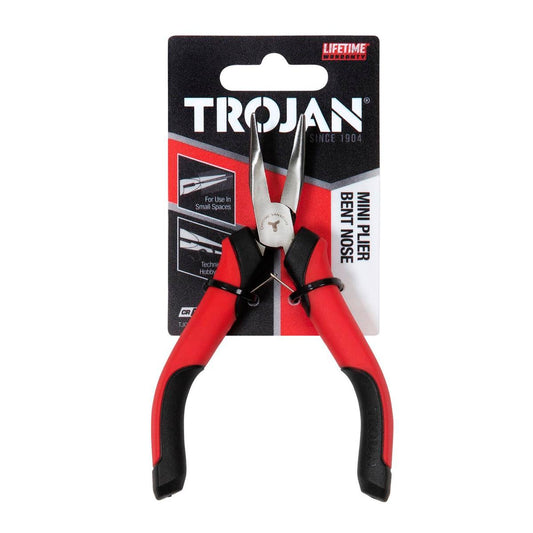 Trojan Mini Bent Nose Plier - 125mm - Red and Black - Chrome Vanadium - Auzzistore