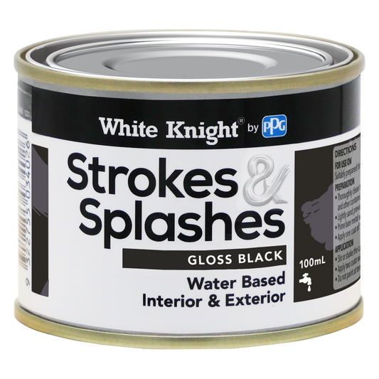 White Knight Strokes and Splashes Paint - 100ml - Water Based - Gloss Finish - Auzzistore