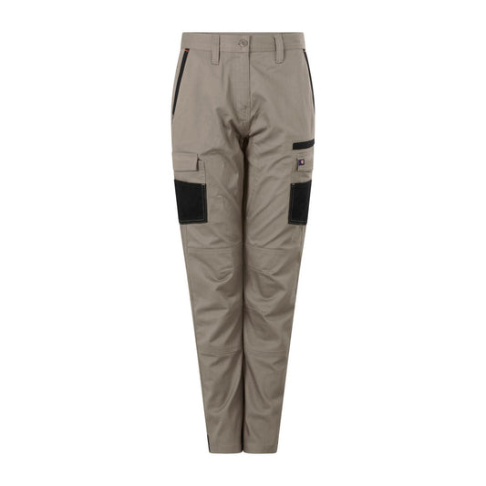 Citeco Size 18 Womens Cargo Pant - Khaki - Cotton Stretch - Slim Fit - UPF 50+