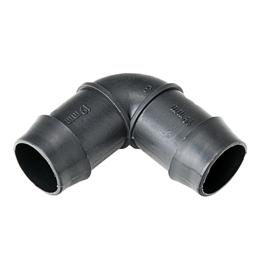 K Rain 19mm Barbed Elbow 10 Pack - Polypropylene - Black - 90-Degree - Auzzistore